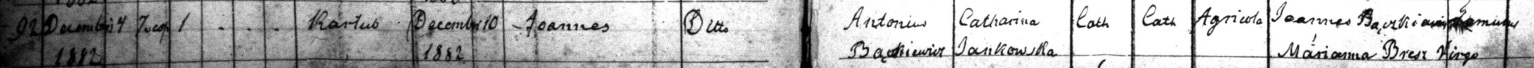 Joannes Baczkiewicz Baptism Record