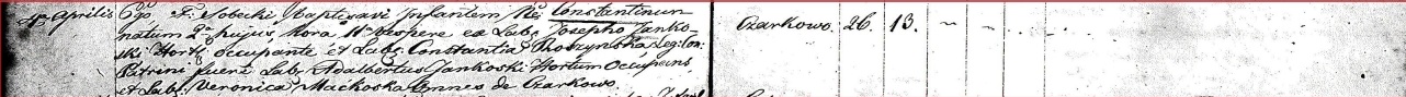 Constantin Jankowski baptism record