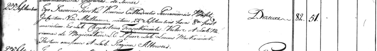 Matheus Frackowiak Baptism Record