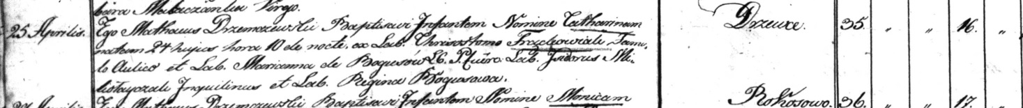 Catharine Frackowiak Baptism Record