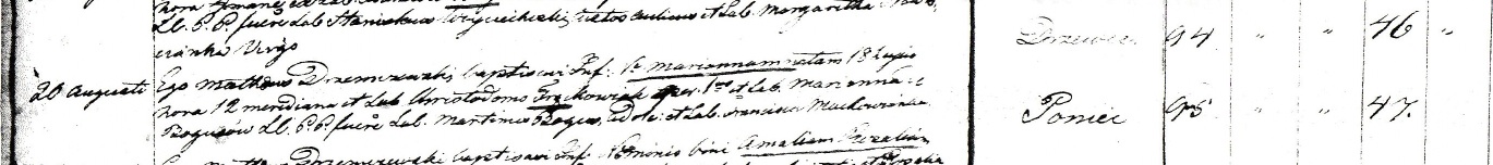 Marianna Frackowiak Baptism Record