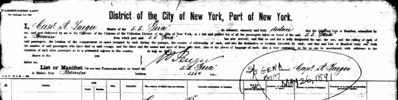 Frank Jankowski Passenger List