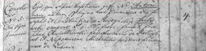 Antonius Jankowski baptism record