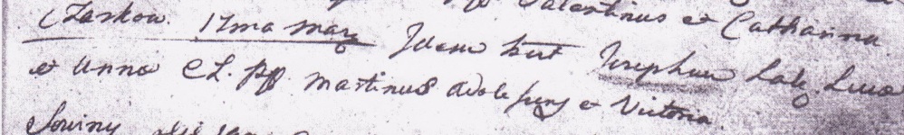 Joseph Jankowski Baptism Record