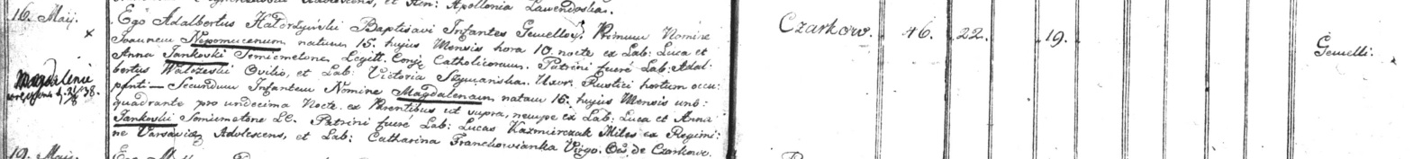 Magdalena Nepomucena Jankowski birth