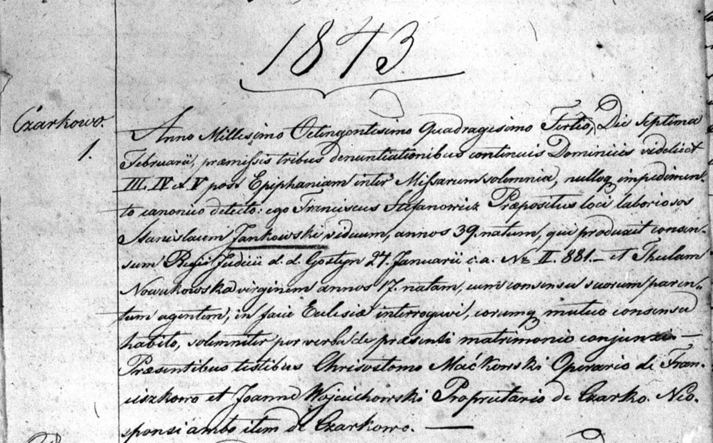 Stanislaus Jankowski marriage record