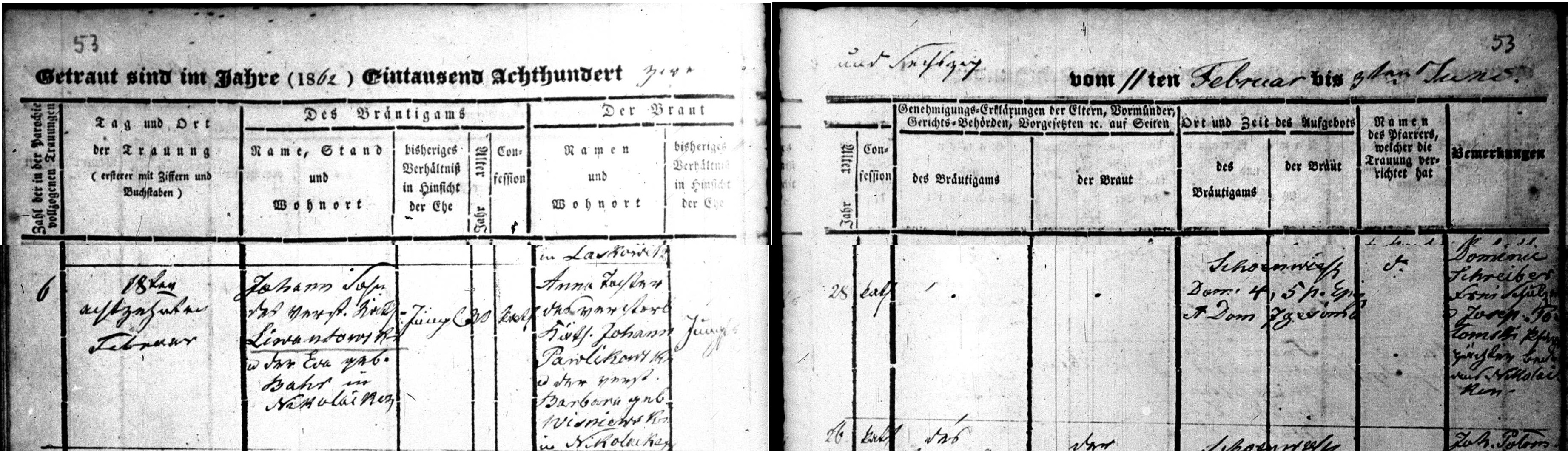 John Lewandowski Marriage 1862