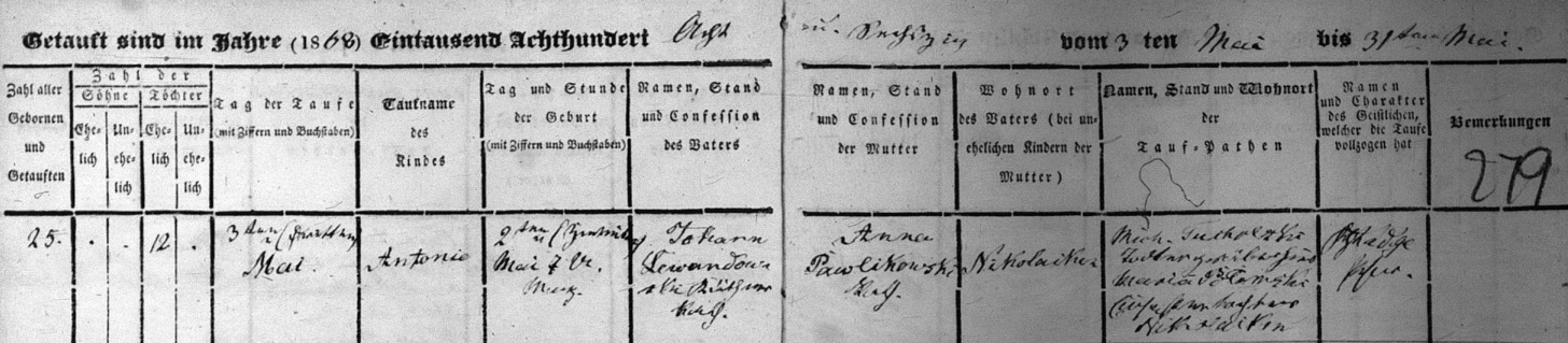 Matheus Frackowiak Baptism Record