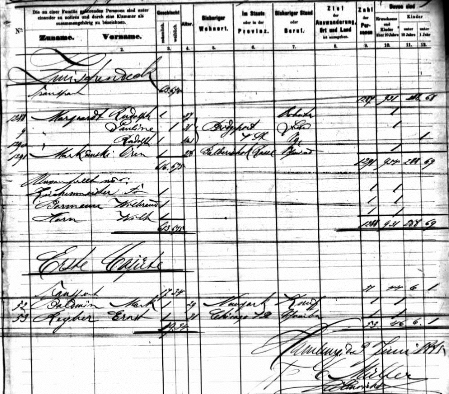 John Zielinski Hamburg Psgr List